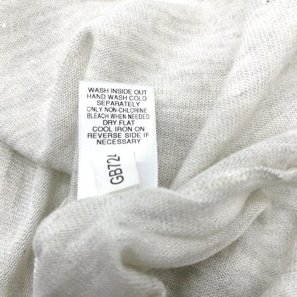 Gianni Bini Womens Sweater Size Large Lightweight Minimalist Neutral Clear Stone - Picture 7 of 8